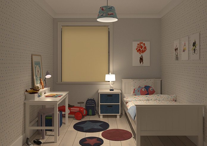 Rimini (Blackout), Mocha & Optima Linen - Double Roller Blind - Image 7